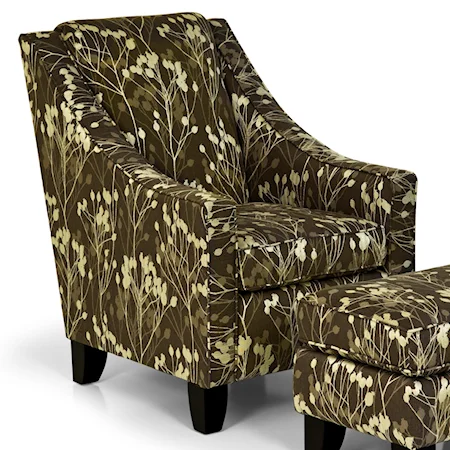 Contemporary Accent Chair with Sloped Track Arms